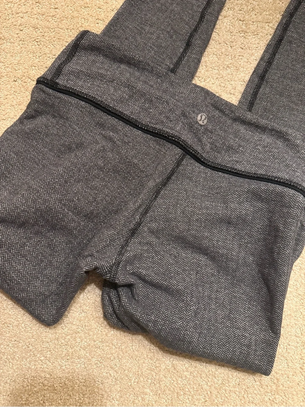 lululemon athletica Heathered Dark Grey Herringone Leggings